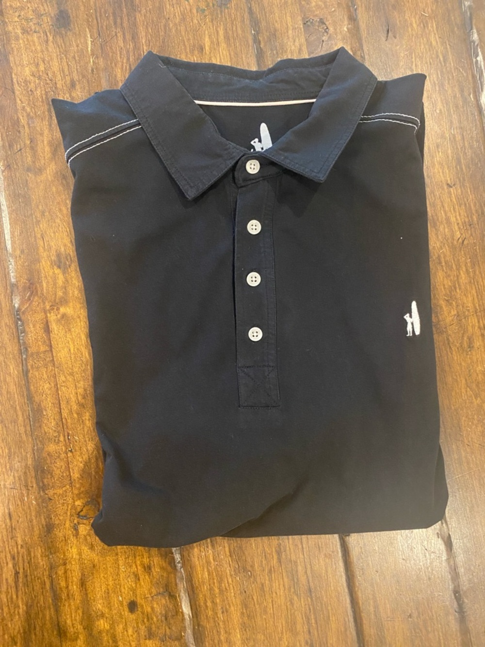 johnnie-O Black Polo with White Contrast Stitching